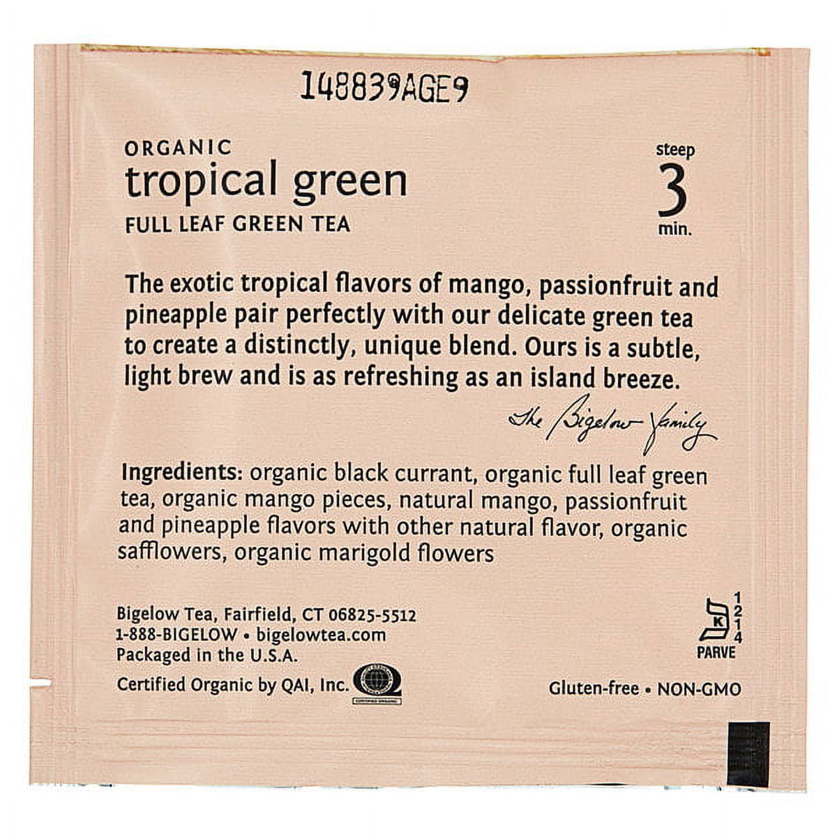 Steep Caf Organic Tropical Green Tea 50 Count RCB19969