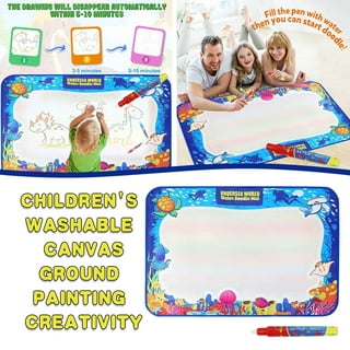 INFANTMOMENT Water Doodle Mat Water Magic Mat Kids Drawing Painting Mat Writing Doodle Board Toy Color Doodle Drawing Mat Educational Toys w/ Magic Pens for Age 3