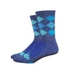 DeFeet Wooleator Comp 6in Argyle Blue Cycling/Running Socks - WACTARGBL (Argyle Blue - M)