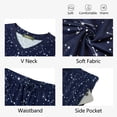 thumbnail image 5 of Weekease Long Sleeve Pajamas Set for Women V Neck Tops Wide Leg Pants 2 Piece Lounge Fall Sleepwear with Pockets, 5 of 7