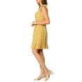 thumbnail image 4 of MODA NOVA Junior's Floral Print A Line V Neck Sleeveless Ruffle Dress Yellow XXL, 4 of 5
