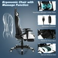 thumbnail image 6 of Costway Gaming Chair Massage  Racing Chair w/ Lumbar Support & Footrest, 6 of 10