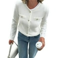 thumbnail image 2 of Suéteres Tipo Cárdigan de Larga con Cuello en V para Mujer, Chaquetas de Punto Gruesas, y con Botones, para Otoño e Invierno. S, 2 of 8