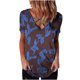 thumbnail image 1 of Camiseta de manga corta con cuello en V y estampado de moda para mujer Pompotops hkajfhjk462765, 1 of 5