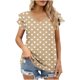 thumbnail image 1 of Camisas de Cuello de Tripulación de Manga Corta para las Mujeres Plisado Mangas de Ruffle, Cuello Redondo Casual Primavera Y Blusa de Verano, 1 of 5