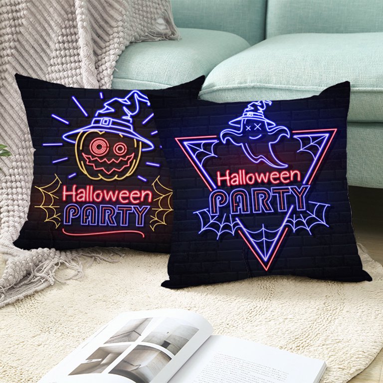 Halloween Pillow Black Velvet with Jeweled Spider