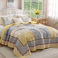 thumbnail image 2 of Juego de edredón WONGS BEDDING, amarillo, tamaño king, bohemio, patchwork, 2 of 8