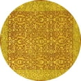 thumbnail image 1 of Ahgly Company Indoor Round Oriental Yellow Traditional Area Rugs, 7' Round, 1 of 4