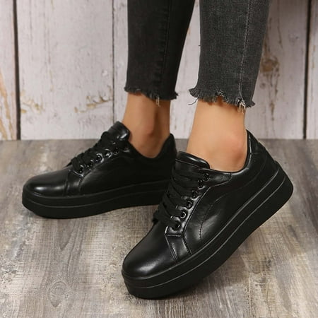 

Women s Fashion Casual Comfortable Round Toe Thick Sole Solid Color Sports Shoes Sneakers