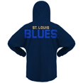 thumbnail image 3 of Women's Fanatics Navy St. Louis Blues Jersey Lace-Up V-Neck Long Sleeve Hoodie T-Shirt, 3 of 3