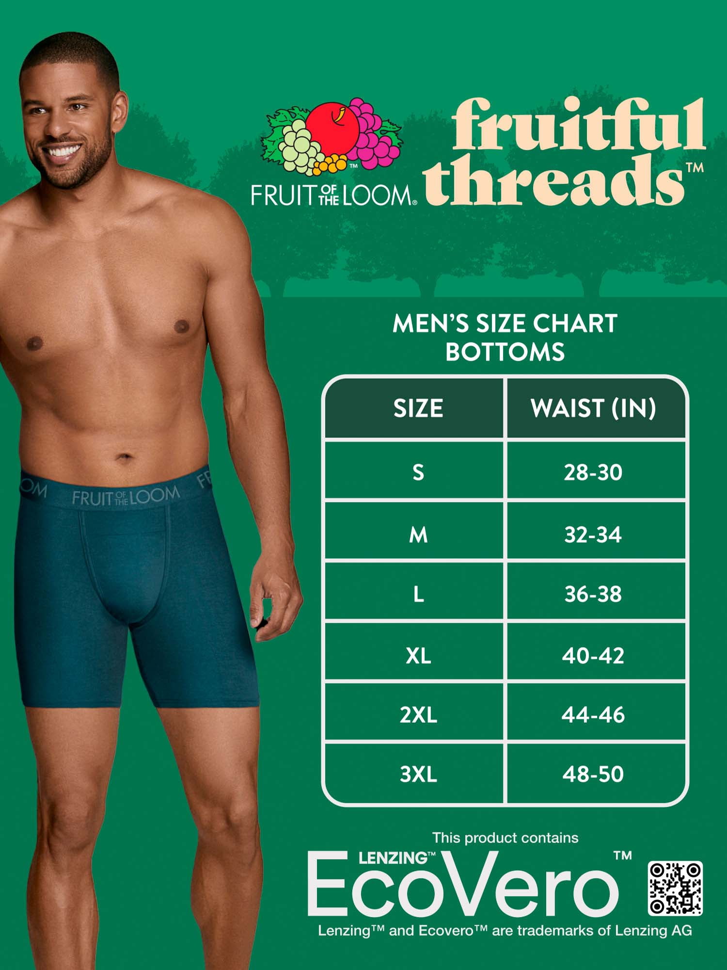 Fruit of the Loom Men's Fruitful Threads Boxer Briefs, 3-Pack