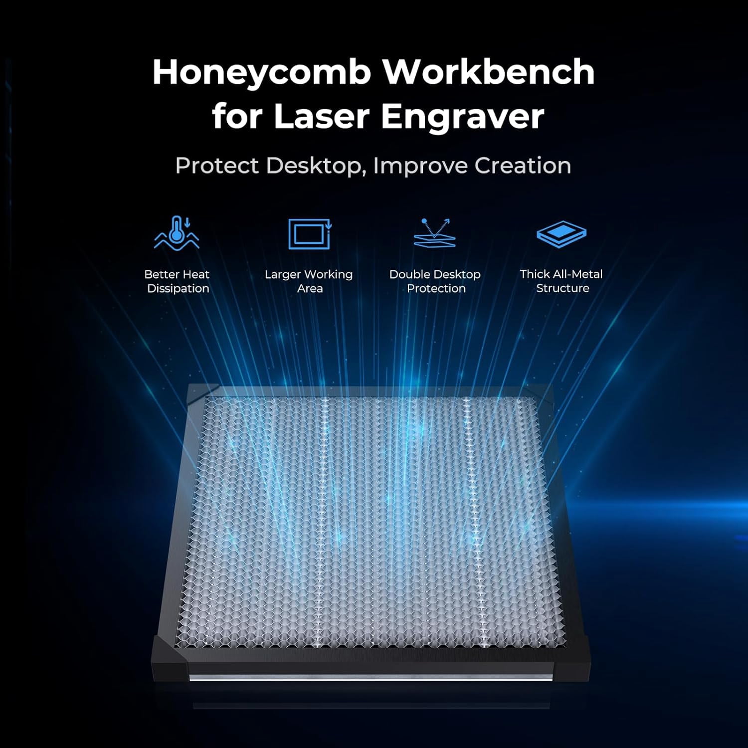 Creality Honeycomb Workbench for Falcon A1 – 460x346mm Laser Engraver Table, Dual Protection, Fast Heat Dissipation, Clean Cuts, Stable Platform, for Wood Acrylic Leather - 1 Unit per pack