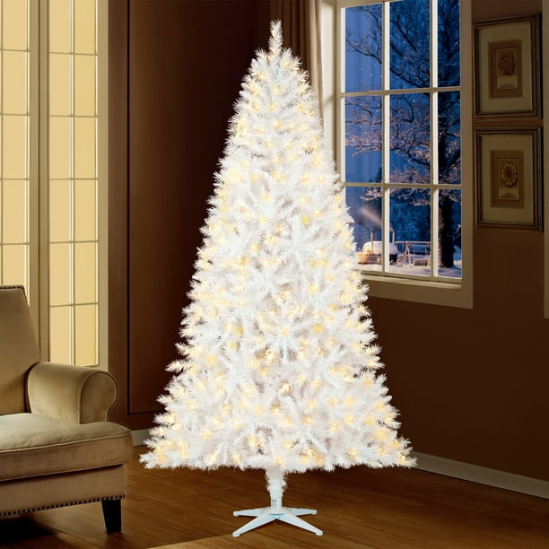 Holiday Time Prelit Fir Christmas Tree 7.5 Ft, White - Walmart.com