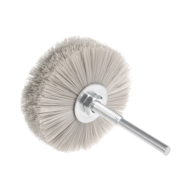 Cepillo de rueda de nylon 600 granos cabeza de molienda con vástago roscado de 6 mm