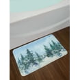 thumbnail image 2 of Tree Bath Mat, Watercolor Art of a Woodland Scene, Plush Bathroom Decor Mat with Non Slip Backing, 29.5" X 17.5", Pale Sky Blue Pale Teal, by Ambesonne, 2 of 2