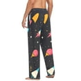 thumbnail image 6 of Cartoon Rocket with Space Mens Cotton Pajama Pant Sleep and Lounge Bottons with Pockets, 6 of 7