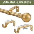 thumbnail image 4 of Window Curtain Rods 72 to 144 Inches, 1 Inch Diameter Adjustable Drapery Rod, Decorative Heavy Duty Curtains Rod with Fancy Round Finials for Living Room, Bedroom, Patio, Brushed Gold, 4 of 12