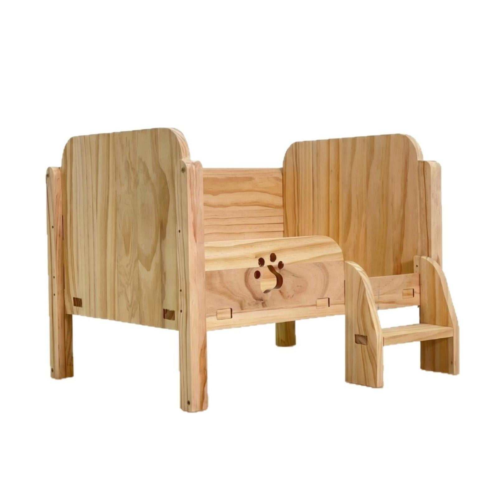 EHJRE Pet Bed with Step Small Wooden Pet Bed Sturdy Elevated Cat Sofa for kitten