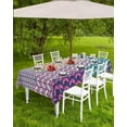 thumbnail image 3 of Colorful Morocco Outdoor Tablecloth - 60x102 Inch Rectangle Dining Table Cover, Geometric Modern Abstract Art Waterproof Outdoor Table Cloth with Umbrella Hole & Zipper for Picnic/Patio, 3 of 5