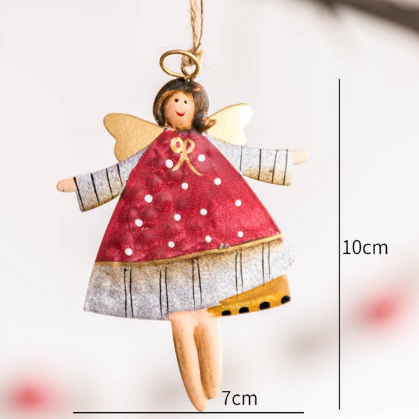 Adorno colgante de buzón de metal rojo de hierro para árbol de Navidad, cartas para Papá Noel, decoración navideña para el hogar