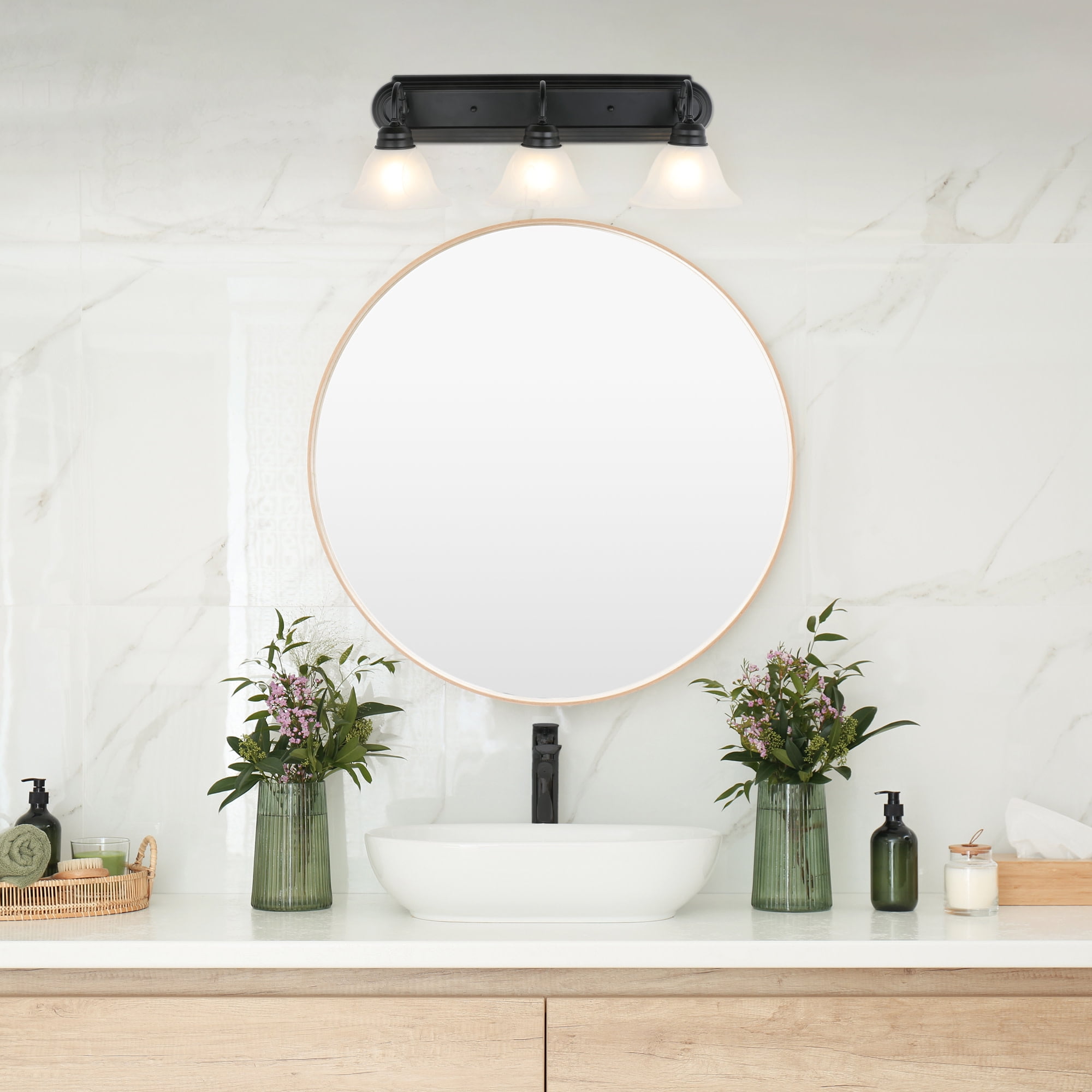 Design House Millbridge 3-Light Dimmable Wall or Vanity Light, Matte Black