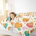 thumbnail image 3 of Erosebridal Cute Capybara Twin Comforter Sets For Capybara Lovers Twin Comforter Sets,Kawaii Flower Sweet Doughnut Bedding Set For Kids Girls Reversible 2pcs, 3 of 7