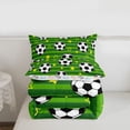 thumbnail image 5 of Erosebridal Green Soccer Court Full Size Comforter Sets,Football Sport Theme Bedding Sets For Kids Boys,Reversible 3 Pieces, 5 of 7