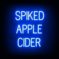 thumbnail image 1 of SpellBrite SPIKED APPLE CIDER LED Sign for Business. 21.1" x 23.8" Blue SPIKED APPLE CIDER Sign Has Neon Sign Look With Energy Efficient LED Light Source. Visible from 500+ Feet, 8 Animation Settings., 1 of 4