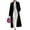 Black, variant on Women Velvet Coat, Lapel Collar Open‑Front Design, Over‑Knee Maxi Velvet Outer Jacket, Soft Velvet Material, Loose Elegant Silhouette for Fall Winter Styling Pink M