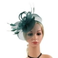 thumbnail image 2 of JFGHDG Fascinators Hats for Women,Tea Party Hats for Women,Head Piece for Women,Hat for Women,Fascinator Headband,Fascinator Hat Flower Feather Mesh Tea Party Hairband Army Green One Size, 2 of 7