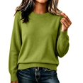 thumbnail image 2 of Harpily Women's Sweaters Solid color Crew Neck Long Sleeve Shirts Knit Casual Trendy Fall Outfits for Women Fashion Clothing, 2 of 4