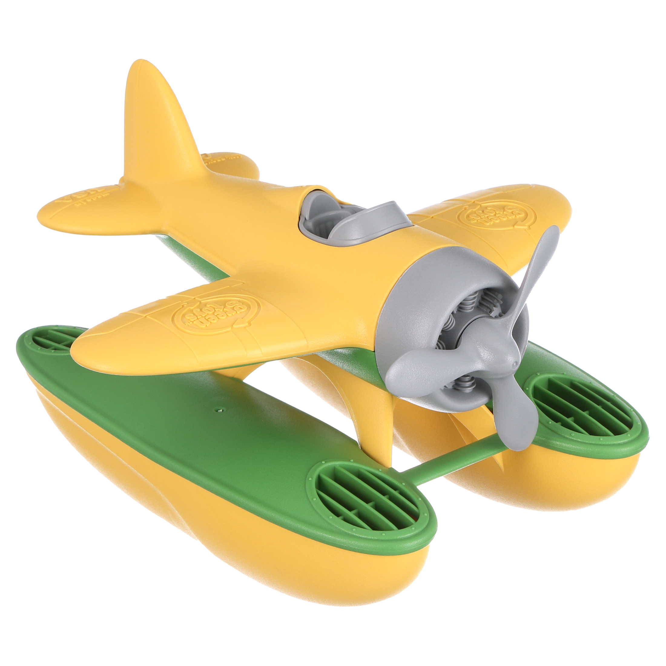 Green Toys: Seaplane - Yellow - Floating Water & Bathtime Toy, Indoor & Outdoor, Spinning Propeller, Recycled Plastic, Kids & Toddler, Ages 1+