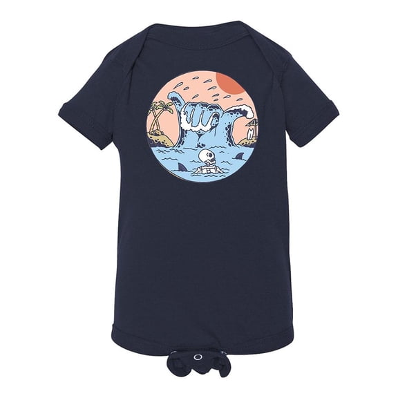 Skeleton Surfing Shaka Wave Bodysuit Infant -Image by Shutterstock, Newborn