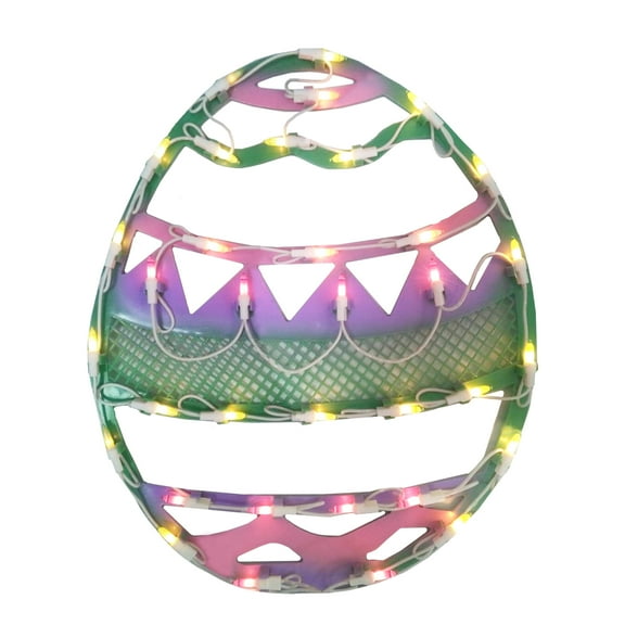 Northlight 17" Pastel Colored Lighted Easter Egg Spring Window Silhouette Decor