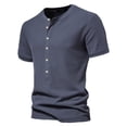 thumbnail image 3 of zanvin Summer Tops, Men's Fashionable Solid V-neck Neck Slim Fit Bottom Shirt Blouses, 3 of 4