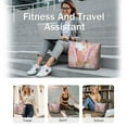 thumbnail image 5 of Tote Bag for Women - Pioneer Flower Shoulder Bag - Large Utility Work Duffle Bag with Zipper Handbag for Travel, Work, Sprots, 5 of 5