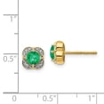 thumbnail image 5 of 14K Yellow Gold Diamond & Emerald Fancy Earrings, 5 of 5