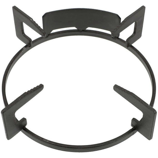 Iron Stove Rack Heavy Duty Pot Holder for Gas Cooker Kitchen Use Black Heat Resistant Stabilization 1Set