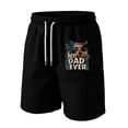 thumbnail image 2 of GrmtClth Father's Day Gift Casual Dad Papa Print American Flag Shorts Classic 4th Of July Patriotic Shorts Trendy Soft Elastic Drawstring Independence Day Clothing Black M, 2 of 4
