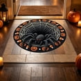 thumbnail image 5 of 3D Trap Halloween Circular Carpet – Skeleton Mummy Web Depth Illusion Rug, Soft Polyester Floor Mat for Bedroom Entrance, Non Shedding Holiday Decor Foot Pad, 5 of 6