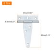 thumbnail image 2 of 6Pack T-Strap Door Hinges, 3" Wrought Tee Shed Gate Hinges Iron (White Zinc), 2 of 6