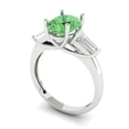 thumbnail image 2 of Three-Stone Engagement Ring for Women - 2.5ct Simulated Green Diamond in 14K White Gold Promise Ring, 2 of 6