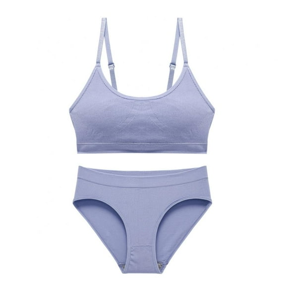 Women Seamless Bra Underwear Set Sexy Lingerie Crop Top + Ribbed Panties Fitness Active Sports Push up Brassiere Sets