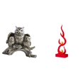 thumbnail image 1 of Figuras de búhos, artesanías de animales artificiales, estatua moderna de búho, escultura abstracta de fuego, adorno de resina con detalles realistas,, 1 of 8