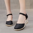 thumbnail image 3 of Mepaouo Womens Wedge Sandals Summer Espadrille Heel Platform Closed Toe Casual Walking Shoes Black Size 9, 3 of 9