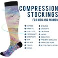 thumbnail image 4 of Coolnut 1 Pair Watercolor Spring Compression Socks 20-30mmHg Knee High Women Socks Tube Athletic Stockings for Men Sport Soccer Running Cycling Medical Nurse Winter Travel Gift, 4 of 7