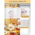 thumbnail image 5 of Retro Floral No Hook Shower Curtain and Liner Set Red White Yellow Poppy Flowers Oil Painting Shower Curtains with Snap-in Liner & See Through Top Window Hotel Style for Bathroom Decor 48x72 Inch, 5 of 8