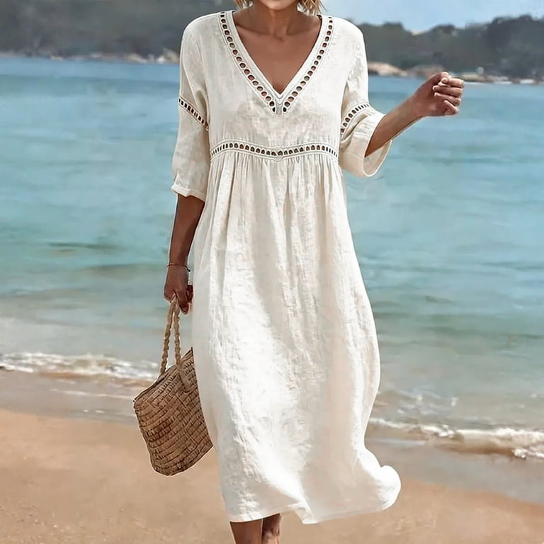 white empire waist midi dress White Chiffon Midi Dress with Empire Waist