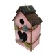 thumbnail image 1 of Casa de pájaros colgante para exterior, decoración de jardín de madera, caseta de pájaros decorativa para pájaros Rosa, 1 of 9