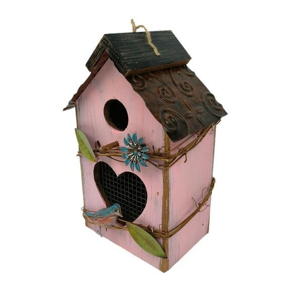 koolsoo Nichoir Suspendu Extérieur Décor de Jardin pour Patio Arbres Cour Rose